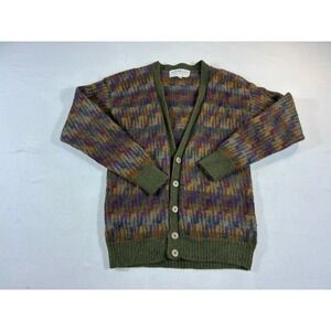Vintage Peruvian Connection Cardigan Sweater Mens M 100% Alpaca Handmade Bolivia